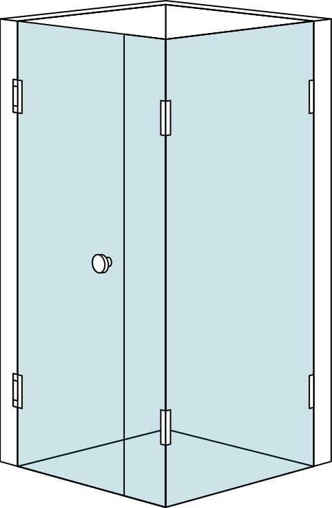 Corner shower cabin