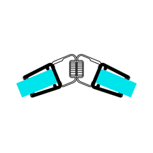 Technical drawing of two 135° magnetic seals on glass at a 135° angle