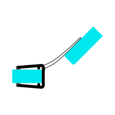 Technical drawing of a wall and centre seal with a long sealing flap on glass at a 135° angle
