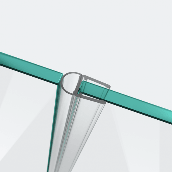 3D model of a hollow-chamber seal for a 180° glass-to-glass situation