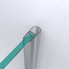 3D model of a hollow-chamber seal with a large sealing bellows for a glass-to-wall situation