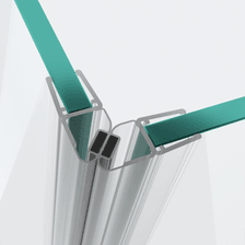 3D model of two 90° magnetic seals for a 90° door-to-door situation