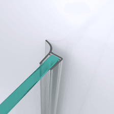3D model of a wall and centre seal for a glass-to-wall situation
