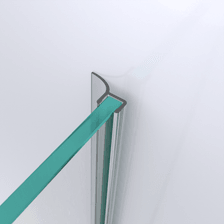 3D model of a wall and centre seal with short glass recess for a glass-to-wall situation