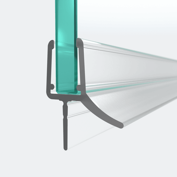 3D model of a sweep seal for 6-8mm glass thickness in a 180° situation
