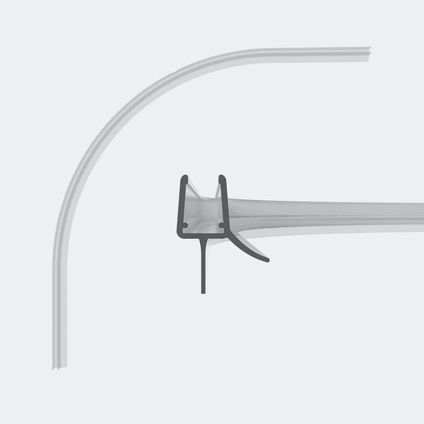 3D model of a rounded sweep seal for 6-8mm glass thickness