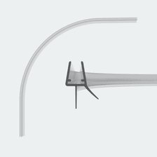 3D model of a rounded sweep seal for 4-5mm glass thickness