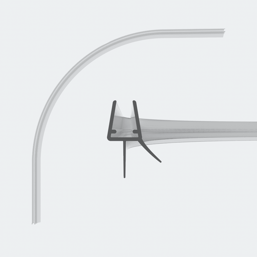 3D model of a rounded sweep seal for 4-5mm glass thickness