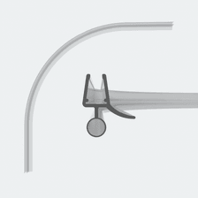 3D model of a rounded sweep seal with a hollow chamber