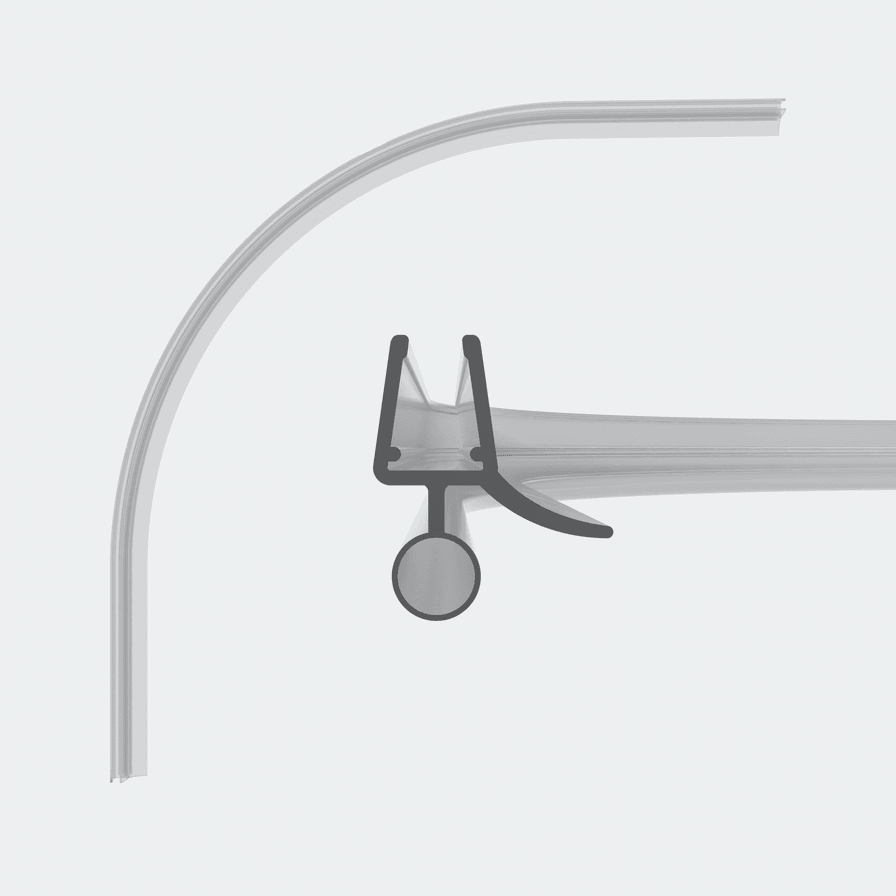 3D model of a rounded sweep seal with a hollow chamber