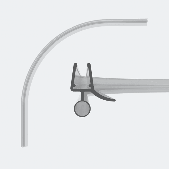 3D model of a rounded sweep seal with a hollow chamber