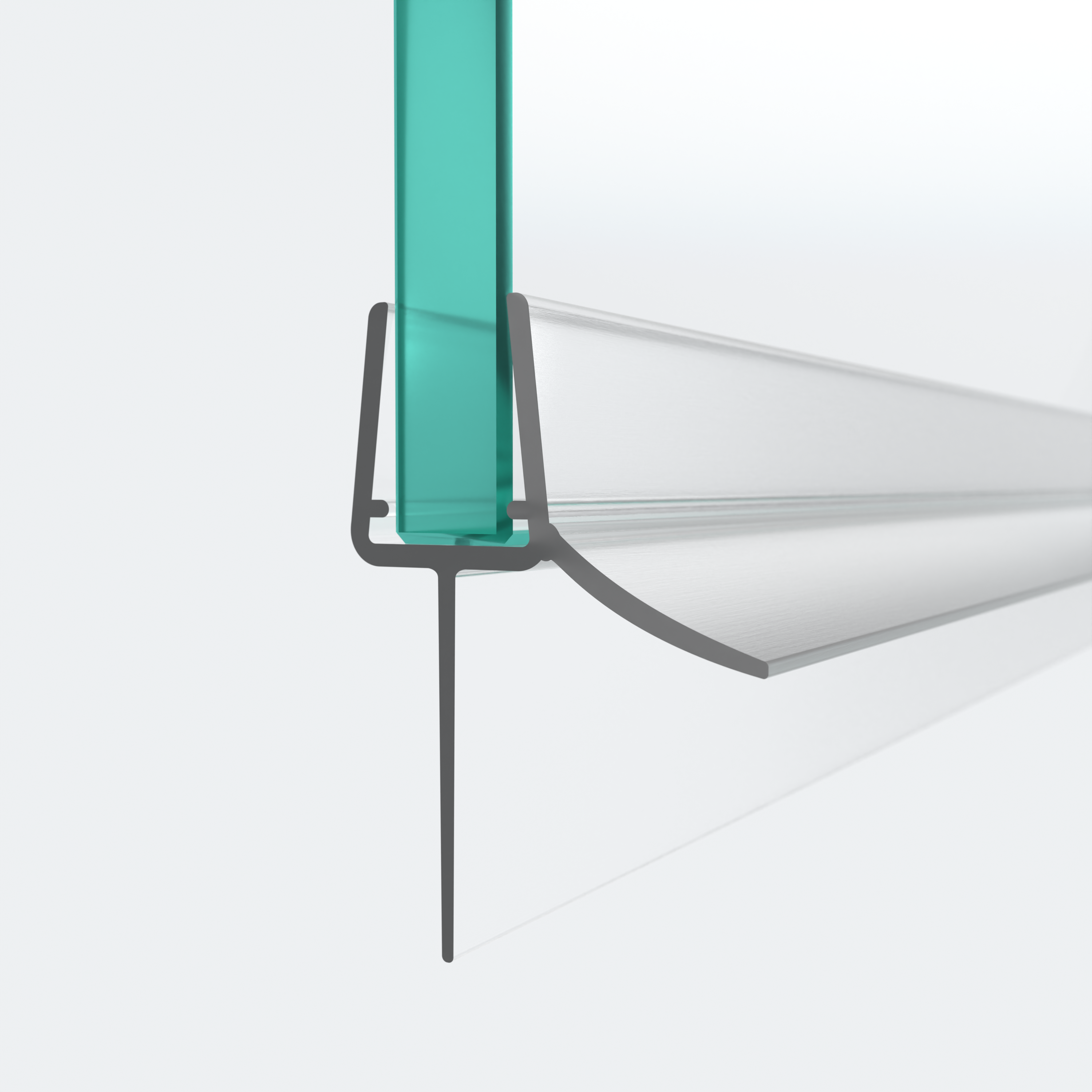 3D model of a sweep seal with a long sealing lip for a 180° situation