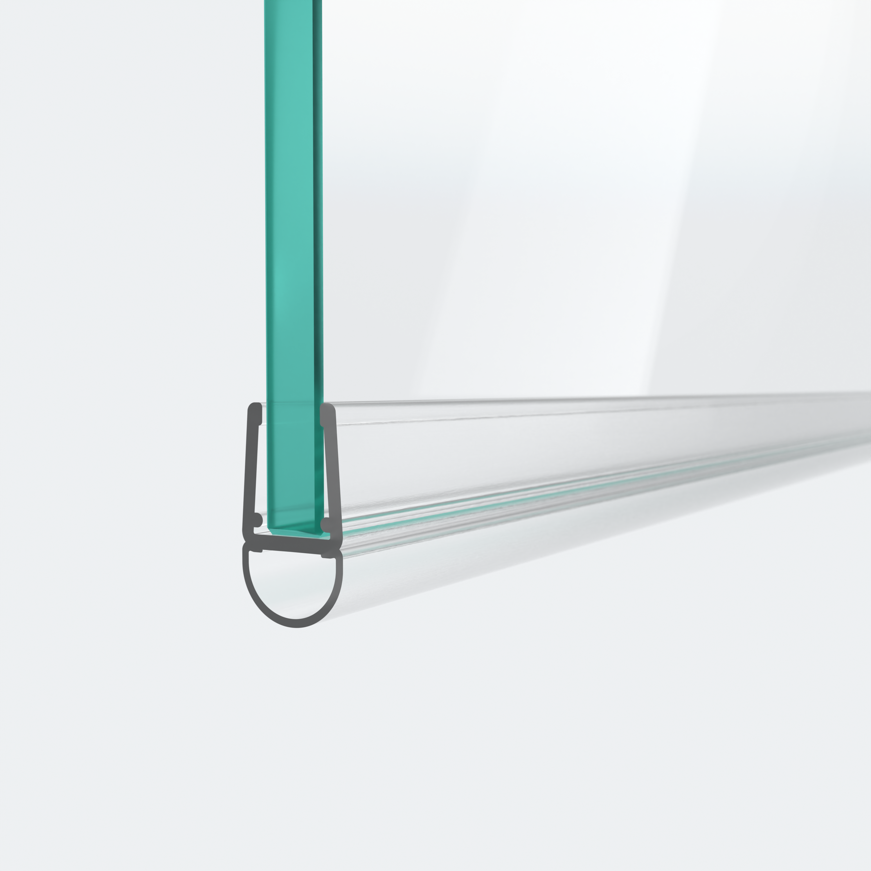 3D model of a sweep seal with a hollow chamber for a small gap for a 180° situation